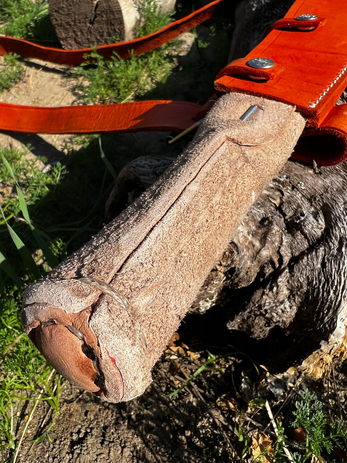 ALFA 1 Artisanal 100% Hand Made Heavy-Duty Curved Billhook Machete w/ Custom Leather Shoulder Harness