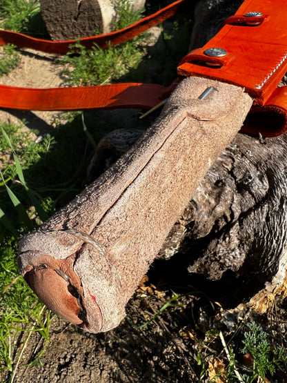 ALFA 1 Artisanal 100% Hand Made Heavy-Duty Curved Billhook Machete w/ Custom Leather Shoulder Harness
