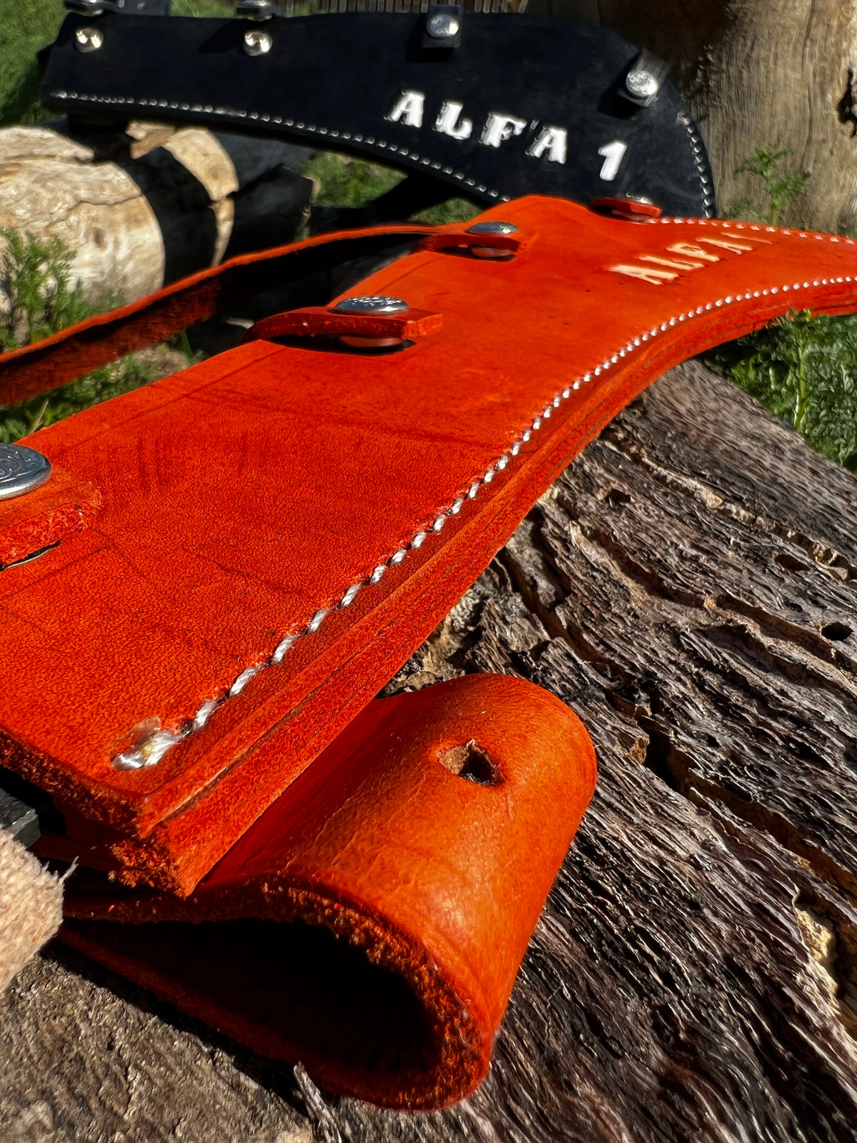 ALFA 1 Artisanal 100% Hand Made Heavy-Duty Curved Billhook Machete w/ Custom Leather Shoulder Harness
