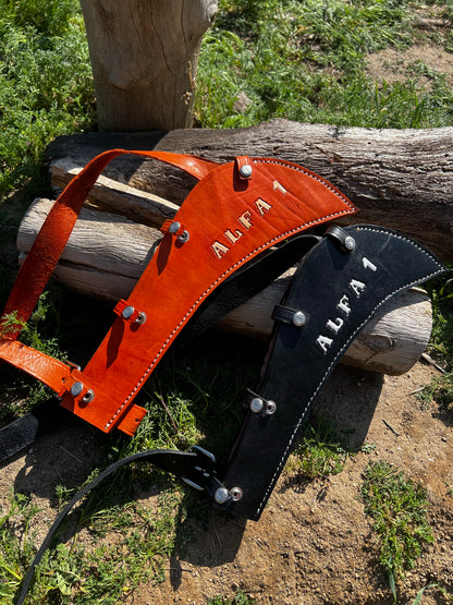 ALFA 1 Artisanal 100% Hand Made Heavy-Duty Curved Billhook Machete w/ Custom Leather Shoulder Harness